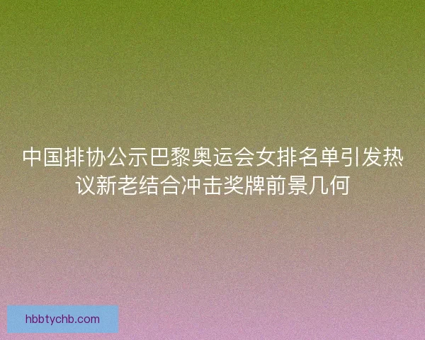 中国排协公示巴黎奥运会女排名单引发热议新老结合冲击奖牌前景几何