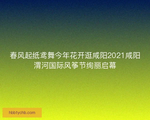 春风起纸鸢舞今年花开逛咸阳2021咸阳渭河国际风筝节绚丽启幕